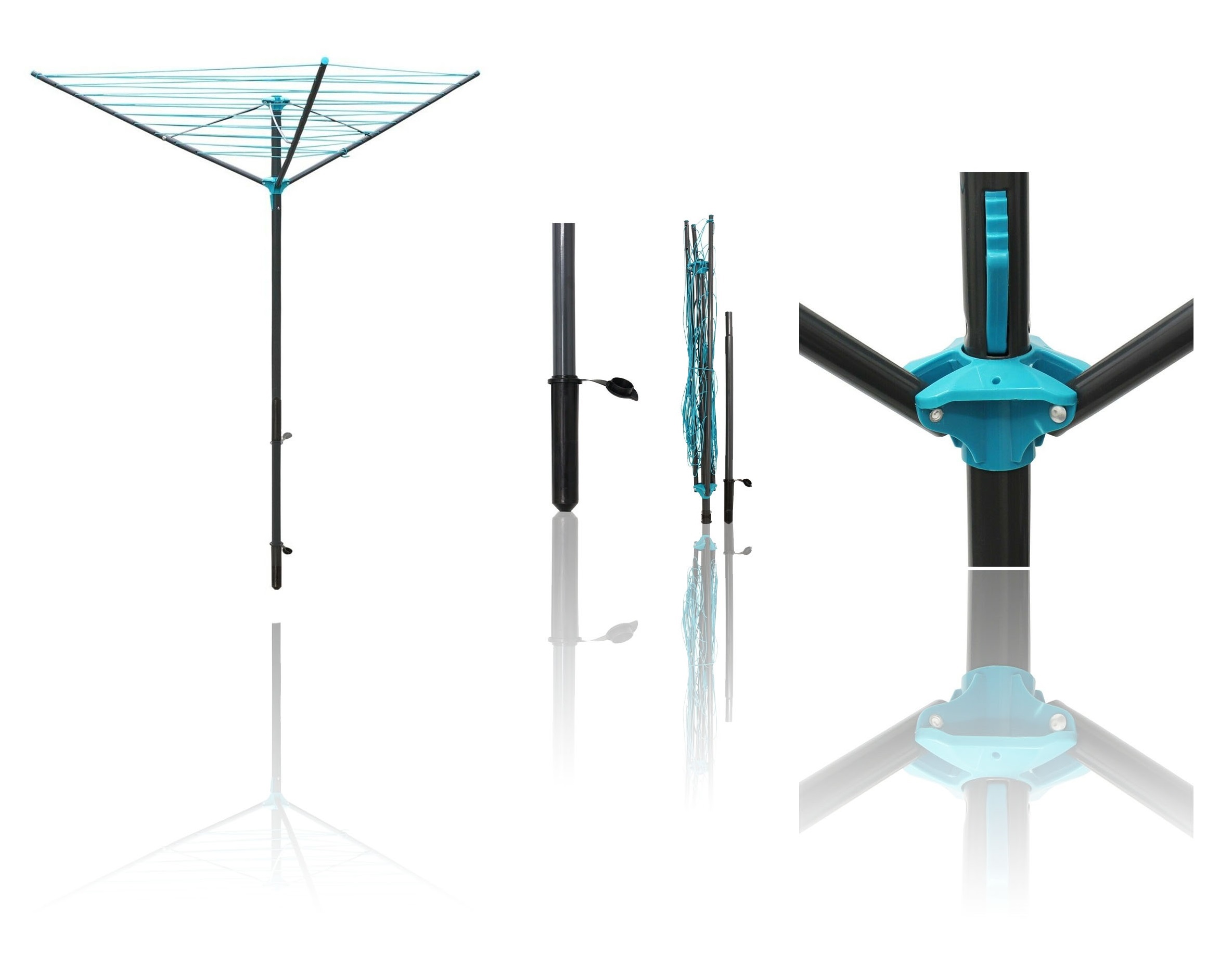 30m 3-Arm Rotary Airer With Ground Spike